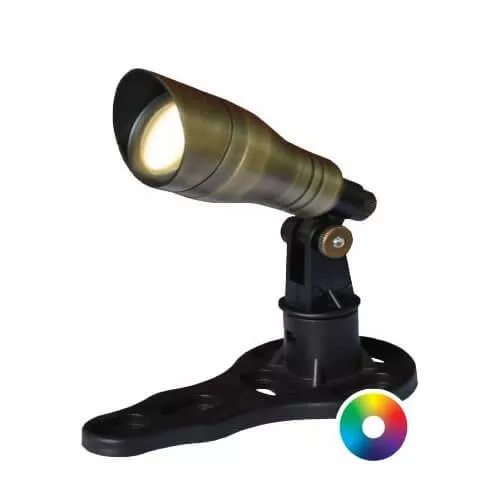 Anjon 3 Watt LED Color-Changing Brass Spotlight Kit