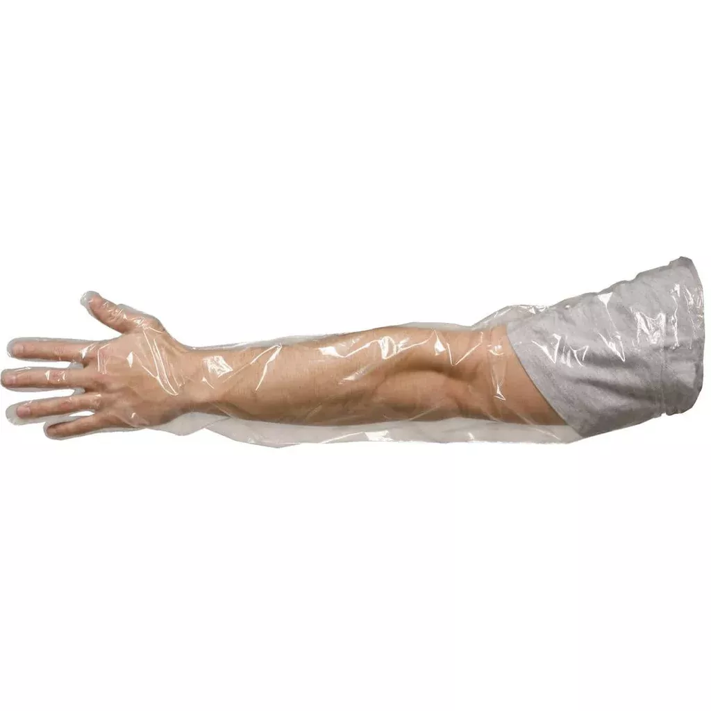 BAND-A-SLEEVE Shoulder-Length Disposable Poly Gloves | 100 Pack