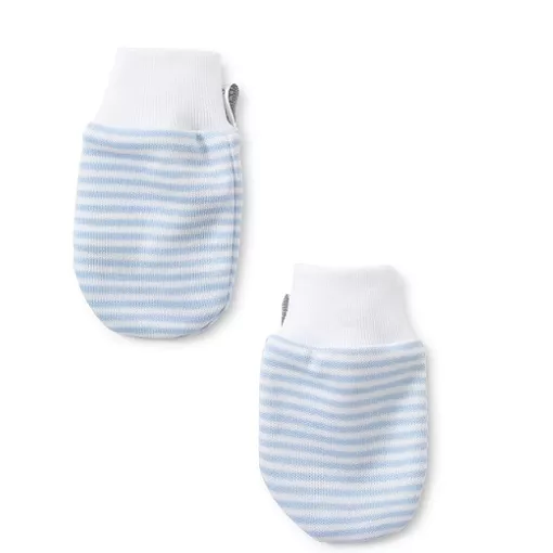 Blue Simple Stripe Mitts