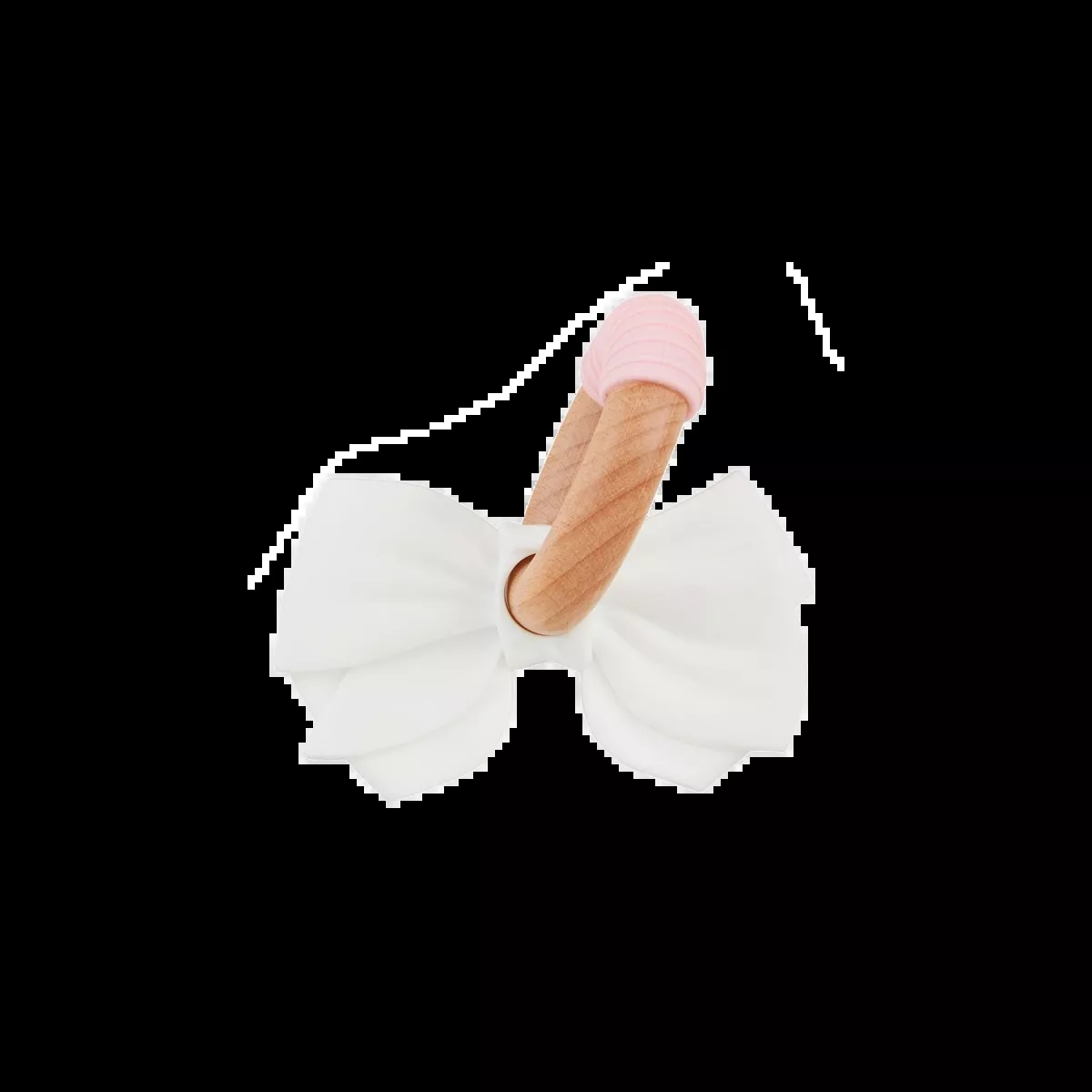 Bow Teething Ring – White
