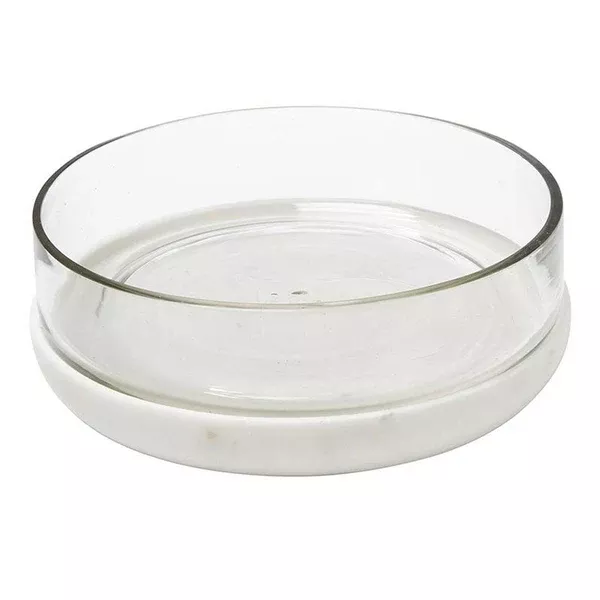 Bowl White Marble 6" Dia