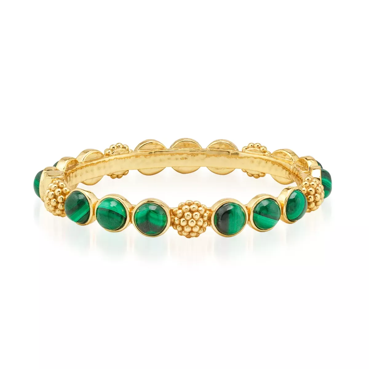 Capucine De Wulf Berry Gem Hinged Bangle – Malachite