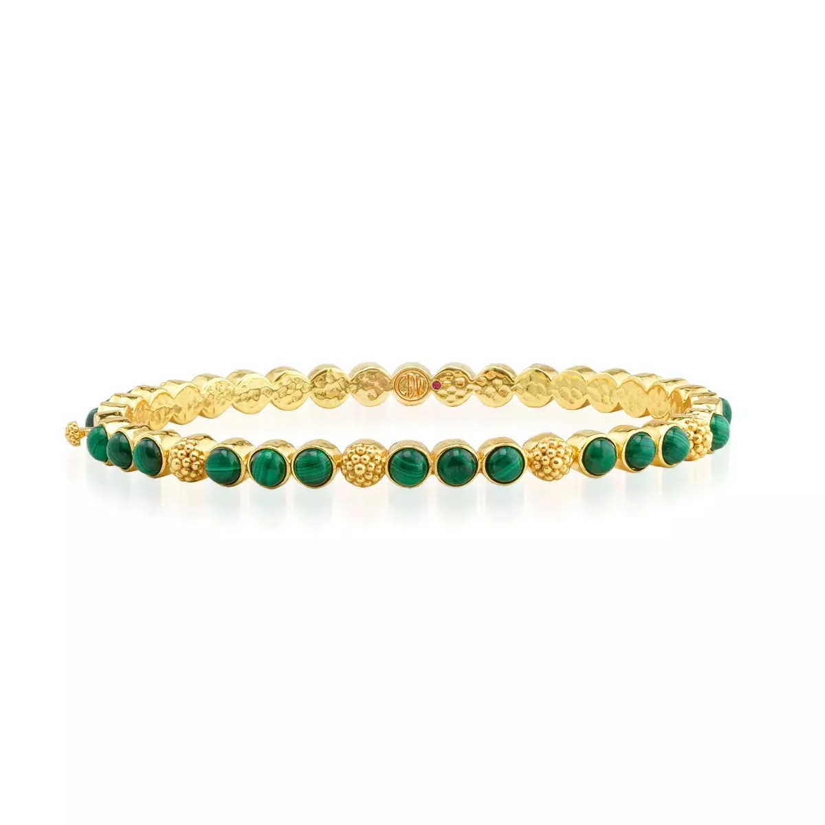 Capucine De Wulf Berry Gem Petite Hinged Bangle – Malachite