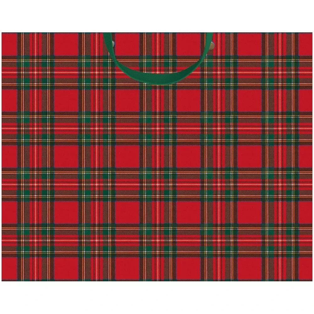 Caspari Royal Plaid Jumbo Gift Bag