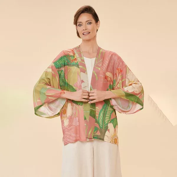 Delicate Tropical Candy Kimono Jacket