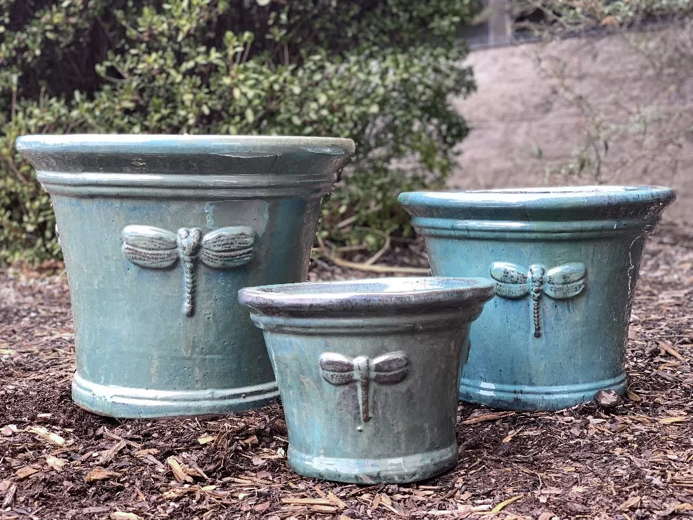 DRAGONFLY POT 21"H X 17"W
