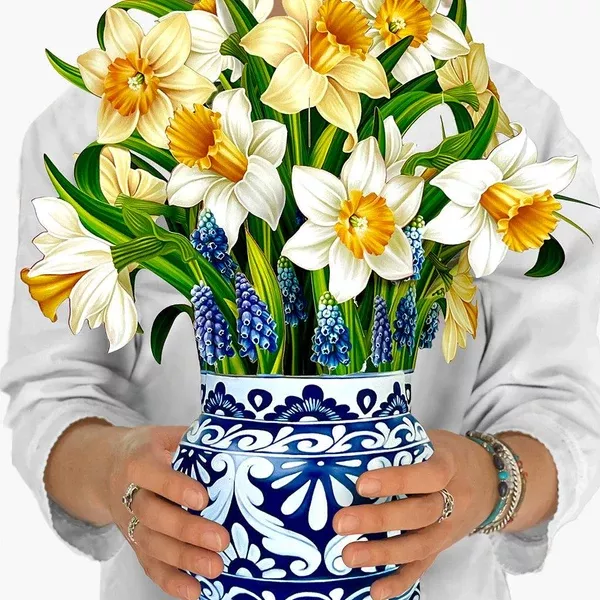 English Daffodils 3D Paper Bouquet And Card