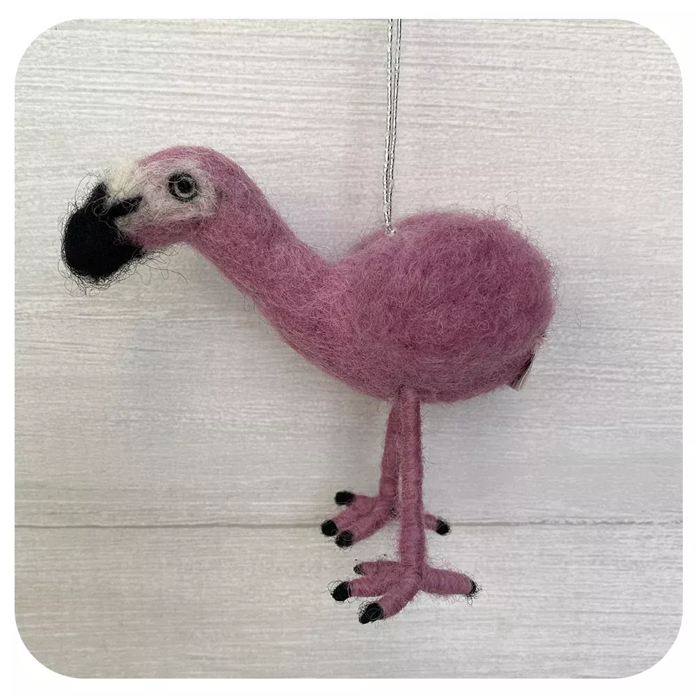 Fairtrade Felt Flamingo Ornament