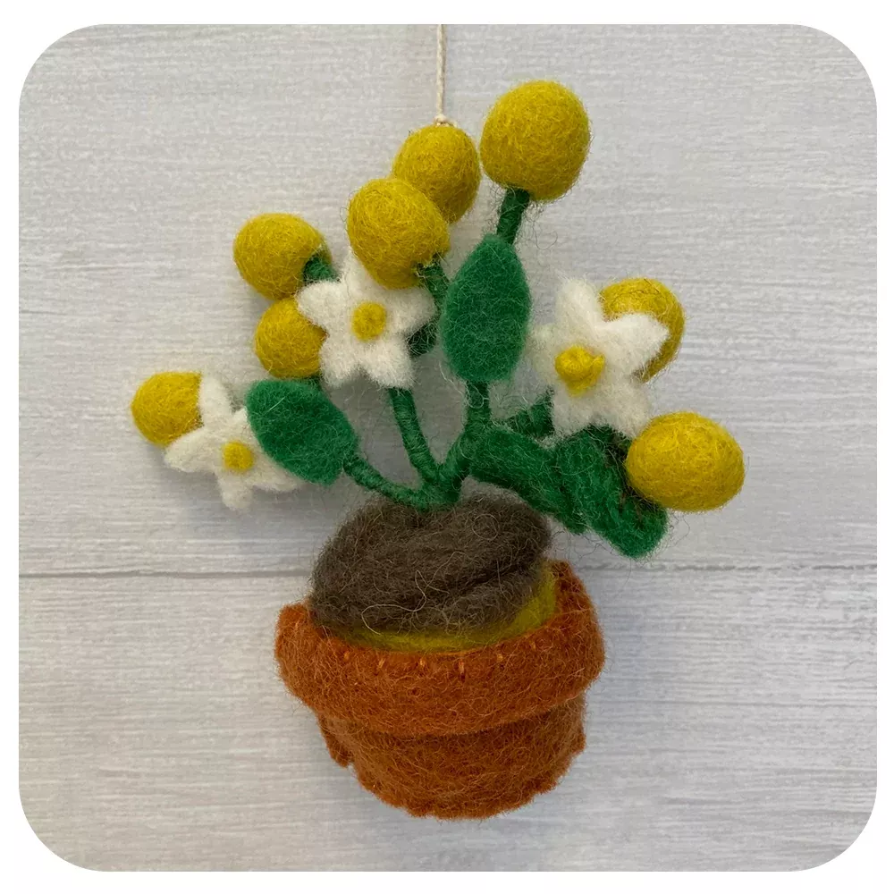 Fairtrade Potted Flowering Plant Ornament