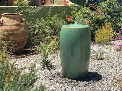 FOUNTAIN DRUM JAR 20X36 CERAMIC