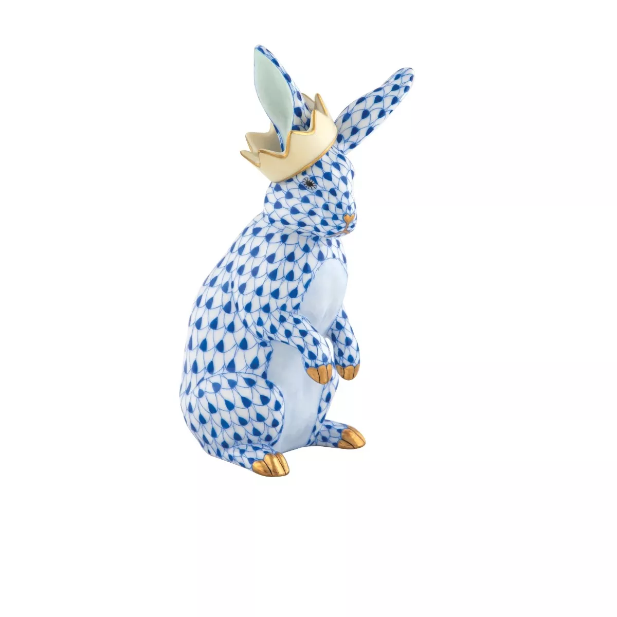 Herend Bunny with Crown – Sapphire
