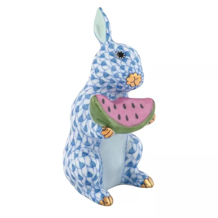 Herend Bunny with Watermelon – Blue