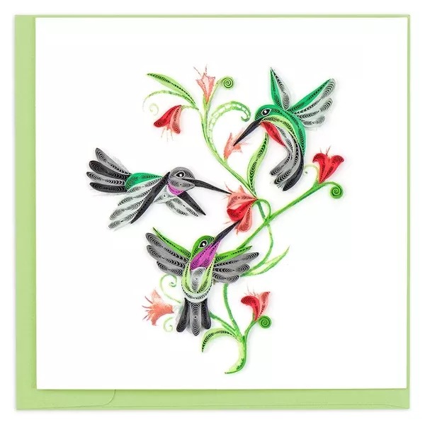 Hummingbird Trio Quilling Card