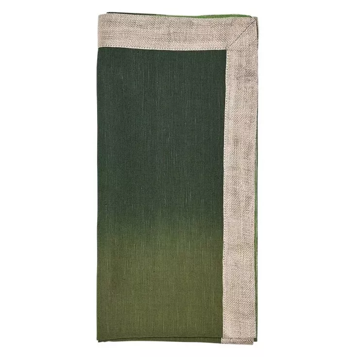Kim Seybert Dip Dye Napkin – Olive & Green