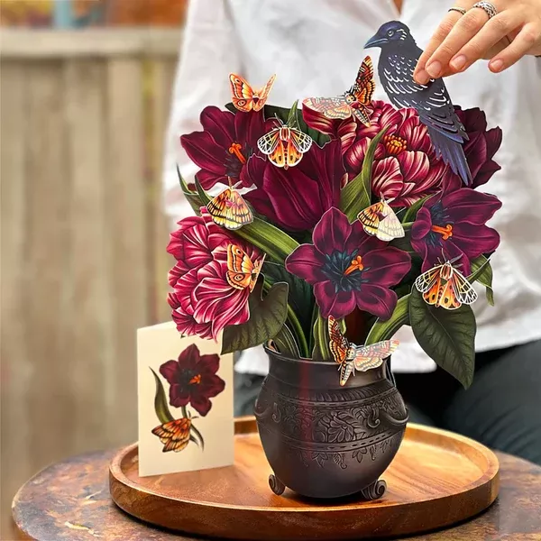 Moonlight Garden 3D Paper Bouquet and Card
