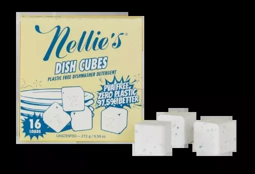 Nellie's Dish Cubes Pre-Measured Dishwasher Detergent Cubes - 16 Loads