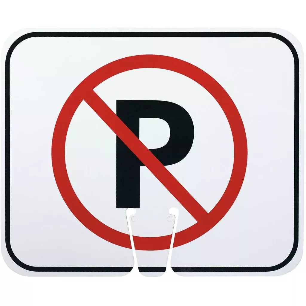 No Parking Traffic Cone Sign