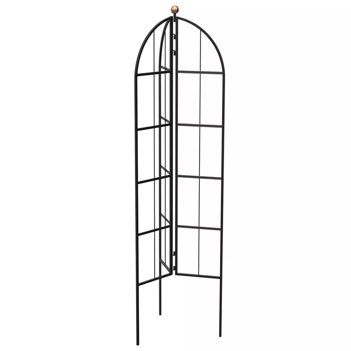 Obelisk, Panacea 64" Modern Farmhouse Fold 3-Panel Black