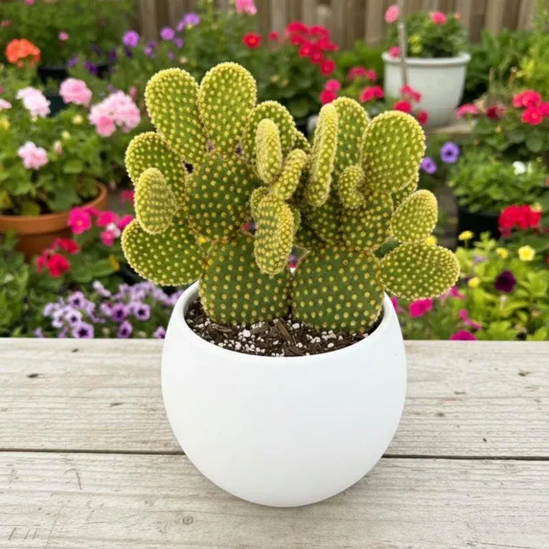 Opuntia Microdasys Monstrosus Live Plant – Golden Wavy Cactus, 2 Inch Pot