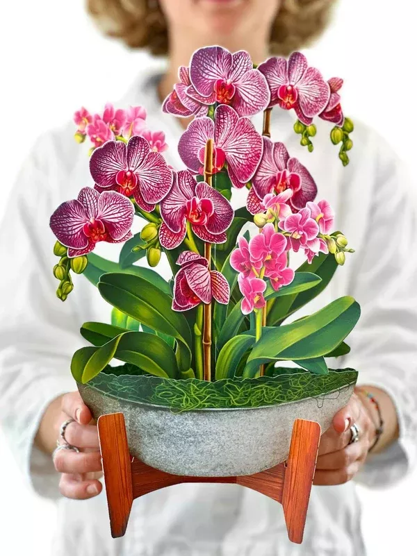 Orchid Oasis 3D Paper Bouquet And Card