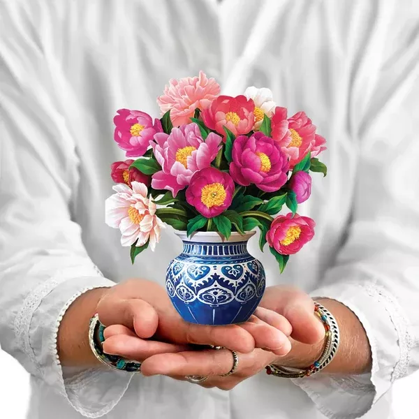 Peony Paradise Mini 3D Paper Bouquet And Card