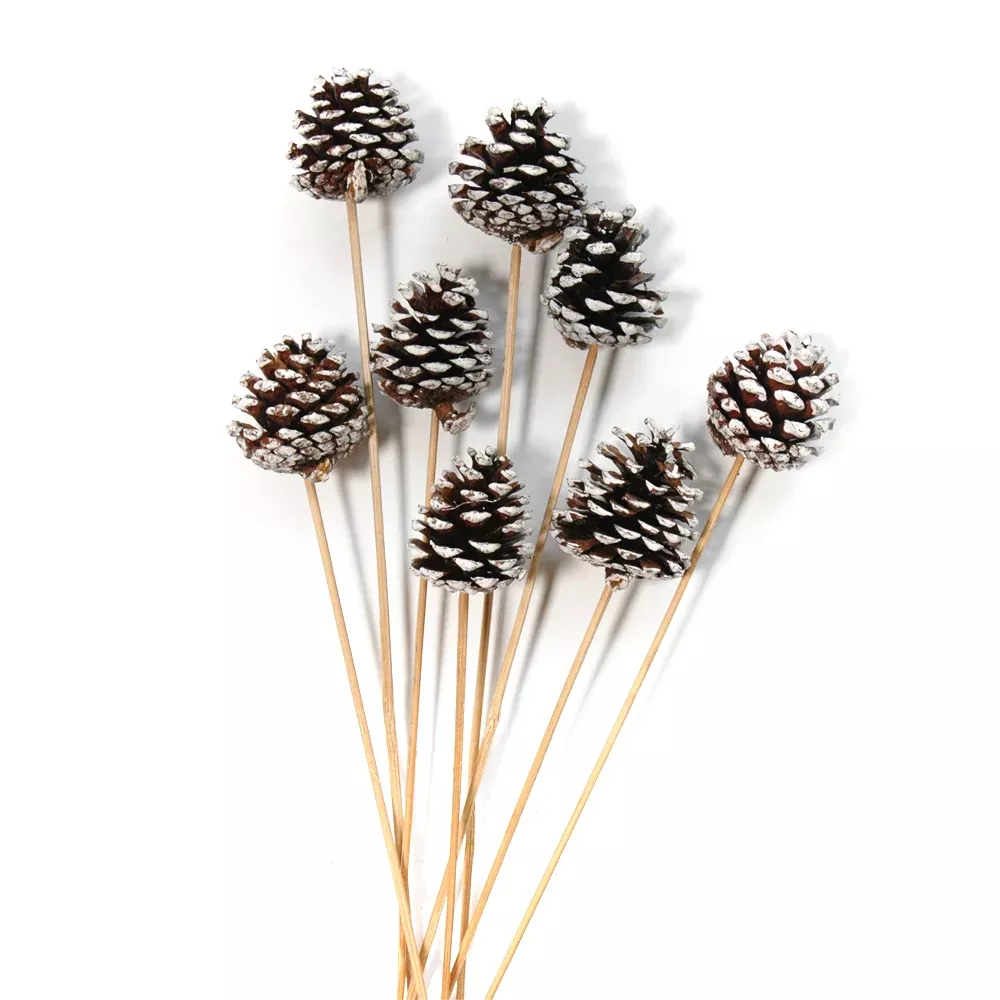 Pinecone on Stem - White Tipped