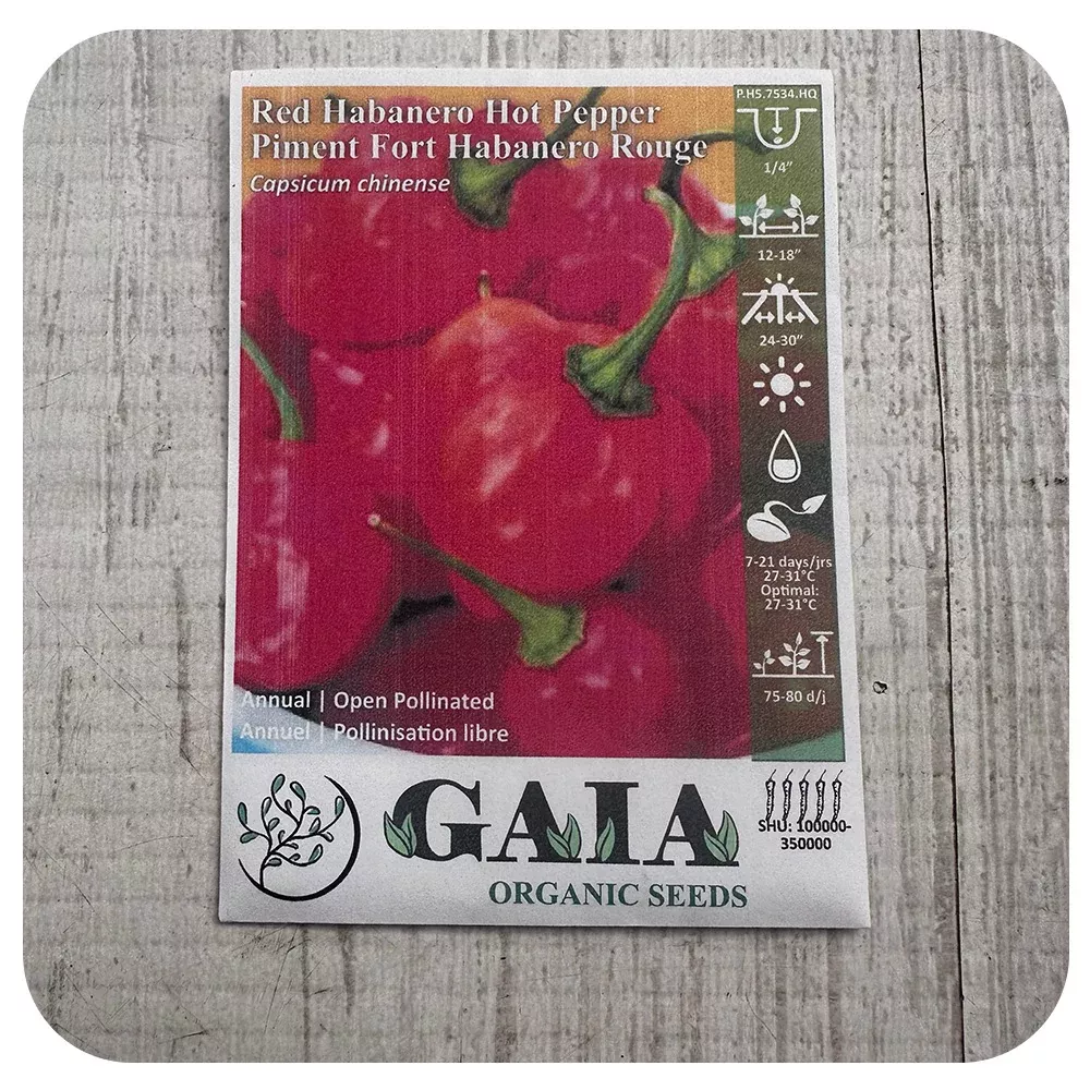 Red Habanero Hot Pepper Seeds (Organic)