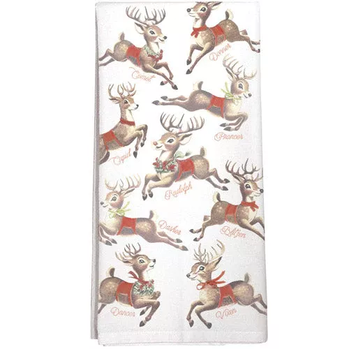 Retro Reindeer Towel Set
