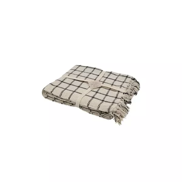 Throw Check Cotton Black 50 x 60