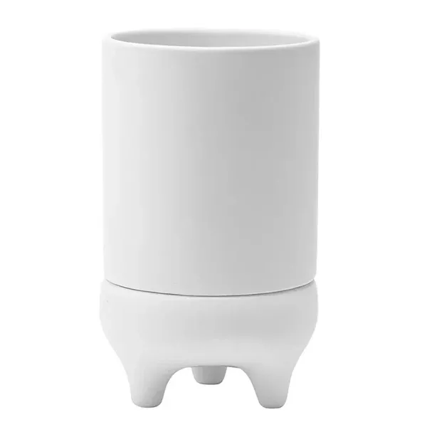 White Planter with Footed Saucer