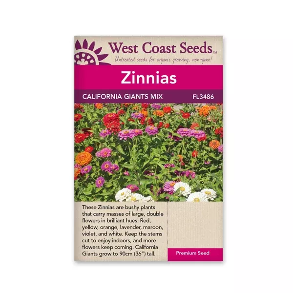 Zinnias California Giants Mix